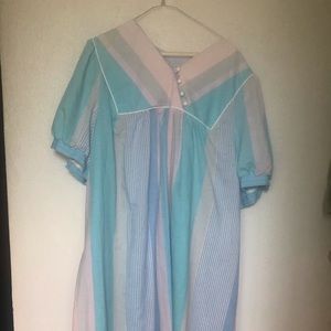 Cotton, comfy, verticals stripes in soft pastels.